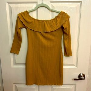 Yellow/brown mini dress